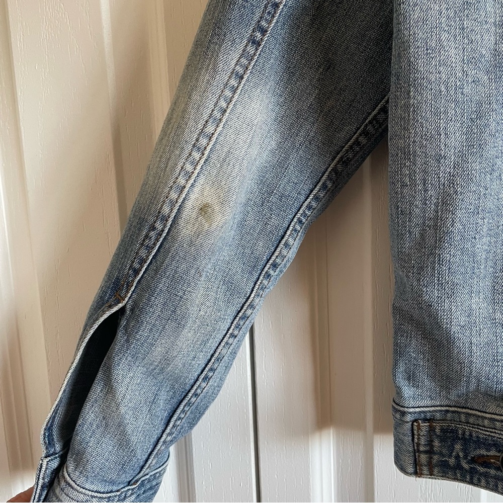 Revolve x Dr Denim Trucker Jean Jacket Women’s M Blue Light Wash Button Faded - Picture 8 of 13